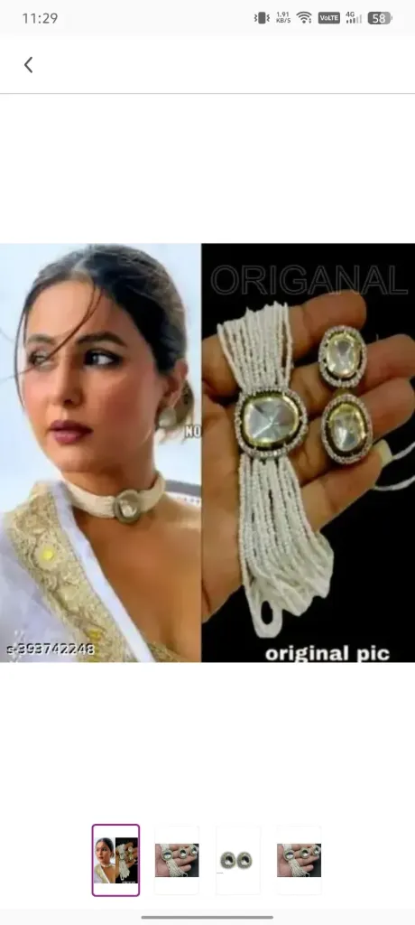 Gleaming Small Pearls Unique Jewellery Set